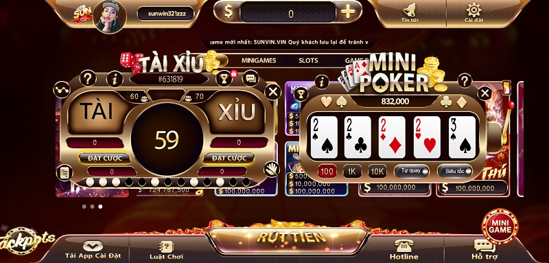 Đặt cược minigame kiếm về bội tiền tại Sun Win